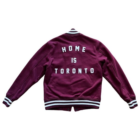 Peace Collective Jackets & Blazers - PEACE COLLECTIVE - HOME IS TORONTO Button-Up Varsity Jacket - XS - Red/Burgundy